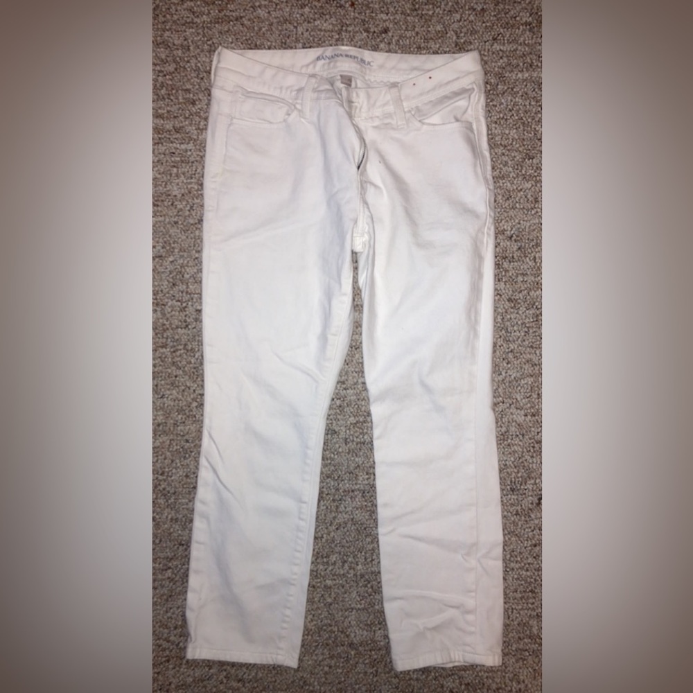 Banana Republic White Skinny Jeans Size 28P